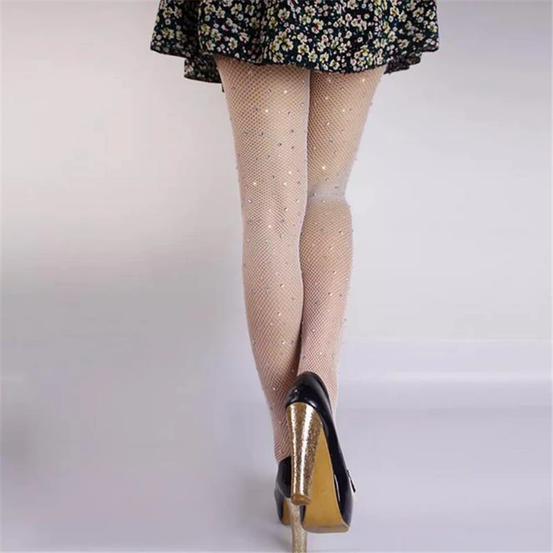 Женские Соблазнительные блестящие колготки Стразы женские сетчатые прозрачные |