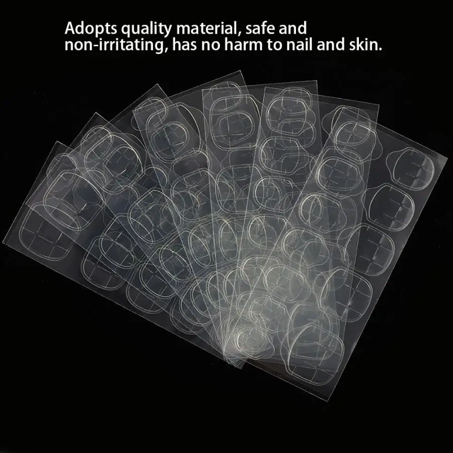 Nail Art Transparent Double Sided Adhesive Tapes False Sticker Nails With Glue | Красота и здоровье