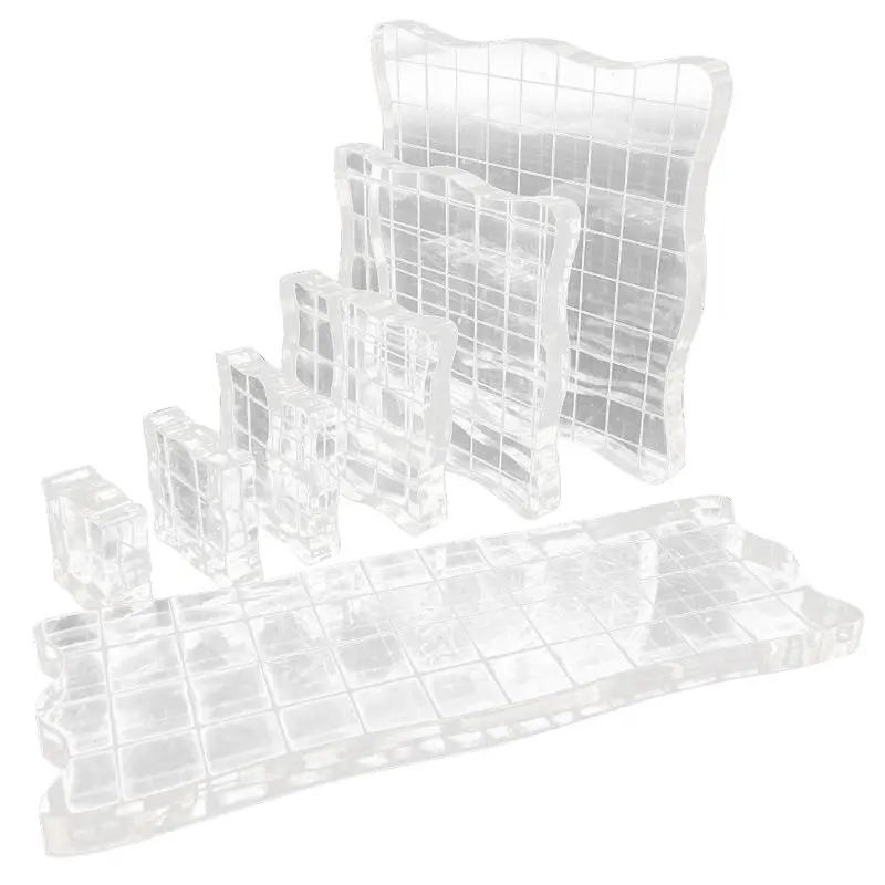 

7pcs/set Transparent Acrylic Clear Stamp Block Pad Scrapbooking DIY Handmade Too L5YE