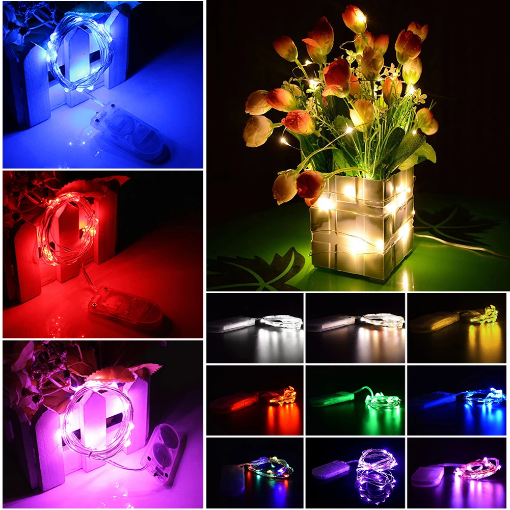 СВЕТОДИОДНЫЕ гирлянды светильник CR2032 Батарея приведенный в действие мини