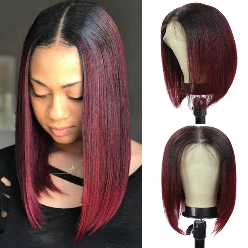 Прямые волосы 13x4 Синтетические на кружеве парики из натуральных волос