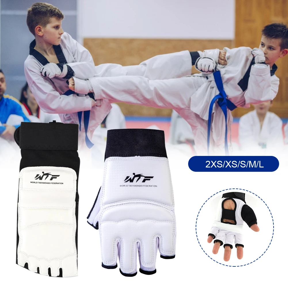 

1Pair of Half Finger Taekwondo Gloves Hand Protector Guard Foot Guard Protector Cover for Adult Children Fitness Boxing Training