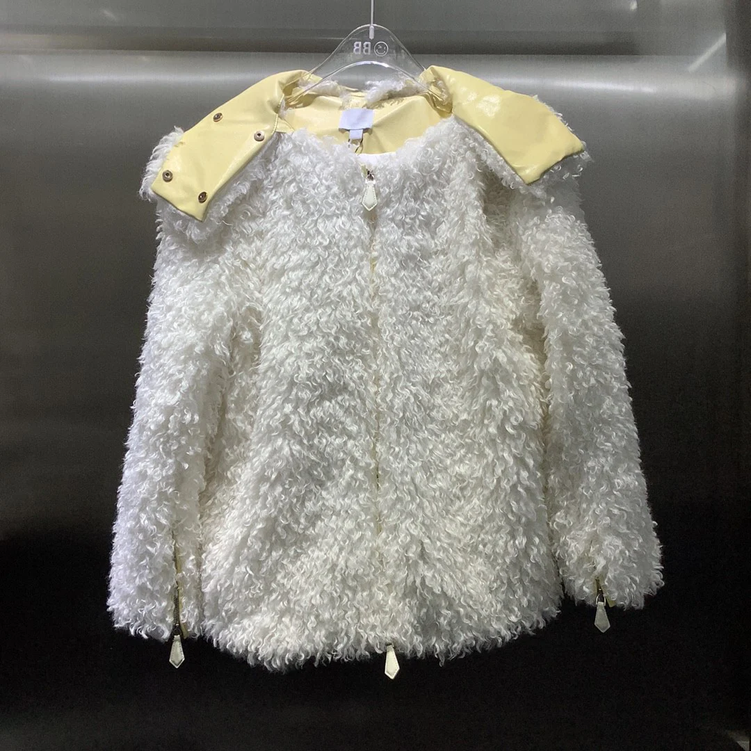 

2021 Short Teddy Bear Trap Ladies Wool Warm Jacket Women Short Rabbit Ears Hooded Zipper Jacket Rabbit Fur