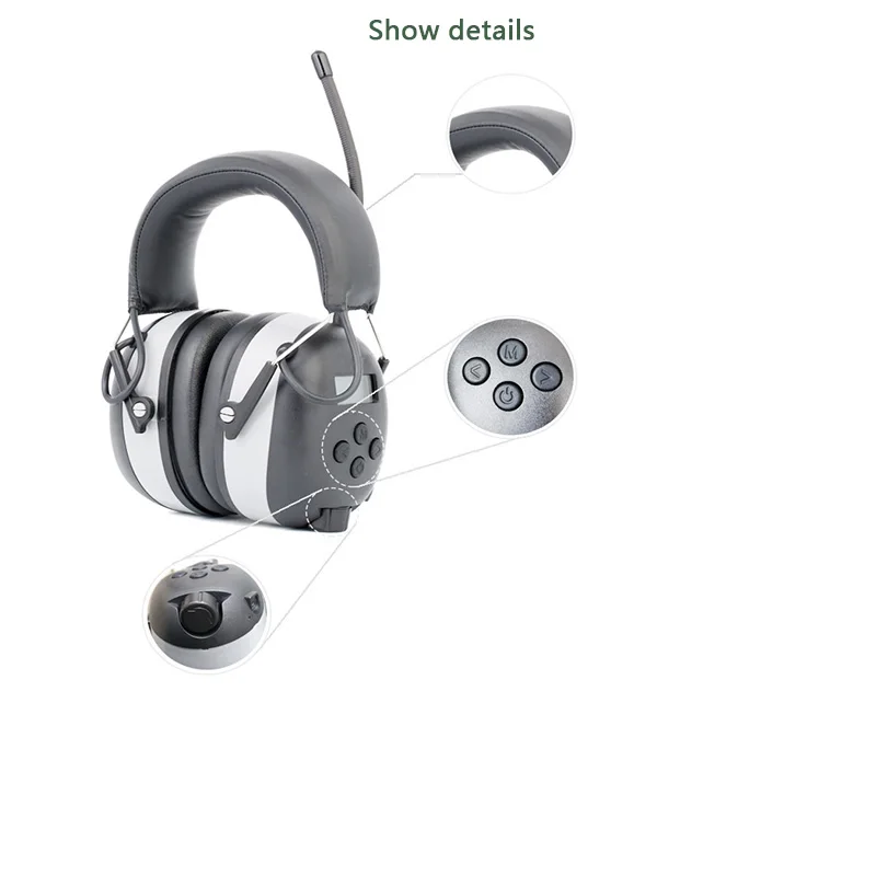 Защита слуха FM/AM радио наушники Звуконепроницаемая шумоподавление затычки для