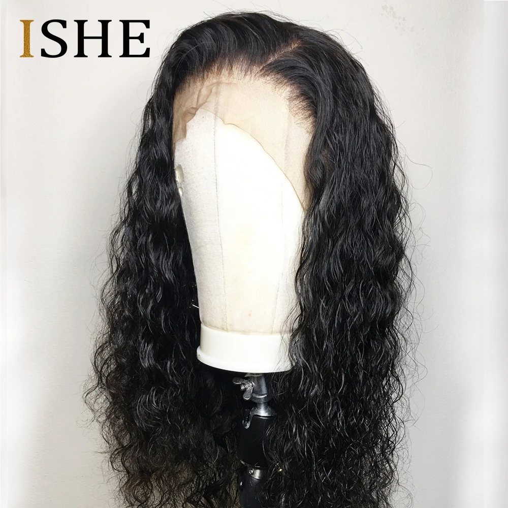 Искусственная кожа головы прозрачные кружевные передние парики Кудрявые