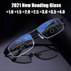 Многофокальные прогрессивные очки для чтения для мужчин и женщин, антибликовые, с защитой от ультрафиолета, в полуоправе, с автоматической регулировкой, t-очки