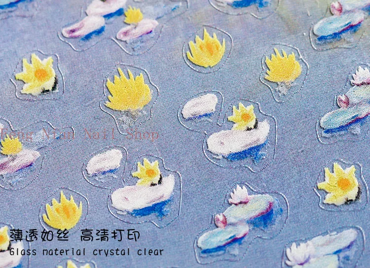 

2021 New Craft Nail Art Sticker European and American Oil Painting Ultra-thin 3D Nail Art Applique Nail Decoration