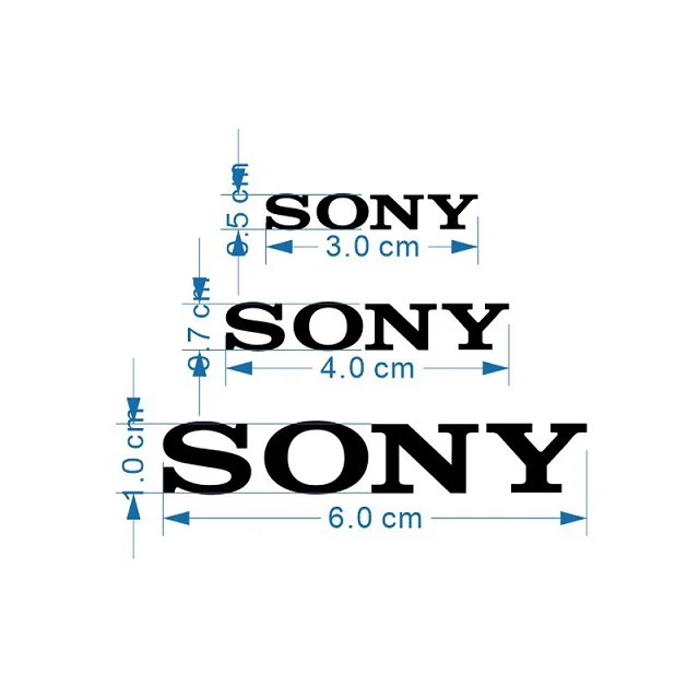 

New fashion DIY decoration SONY Sony camera audio Mobile phone computer sticker metal label 3x0.5cm 10pcs Free shipping