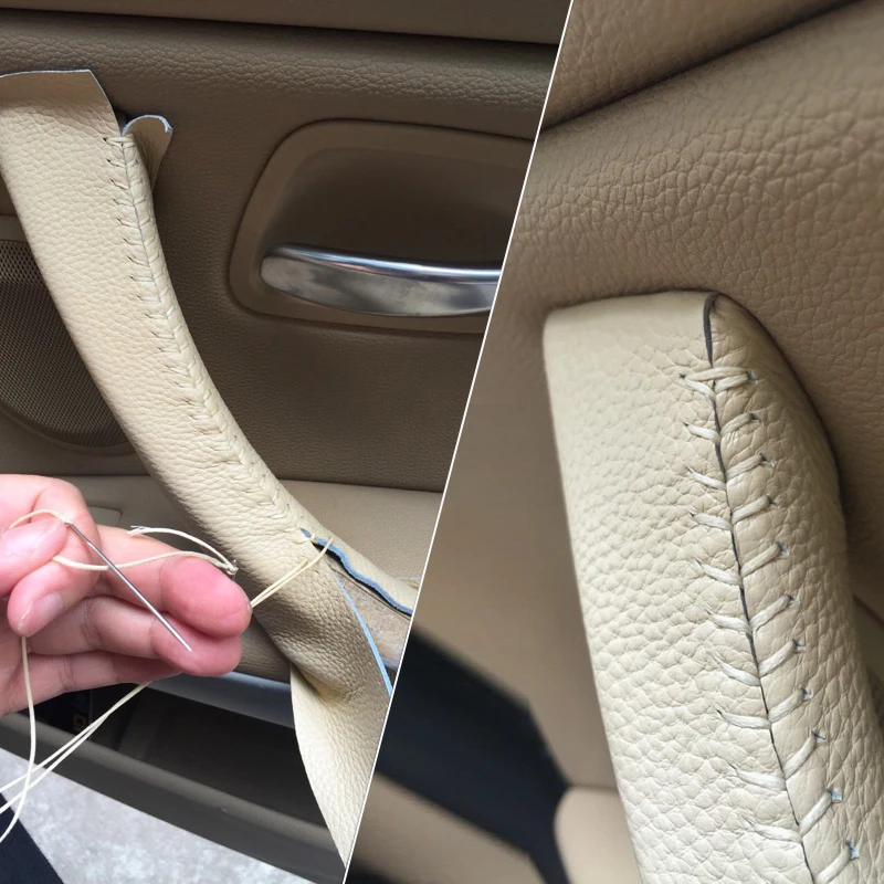 

Car Styling Interior Hand Sewing Micro Leather Door Panel Handle Pull Trim Cover For BMW 3 4 Series 320 318 325 M4 Sport