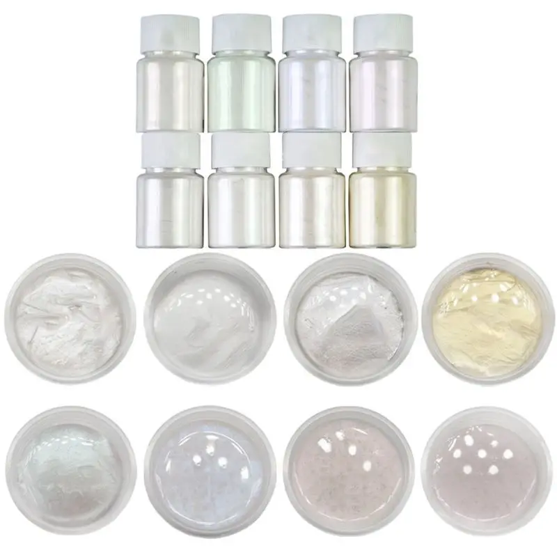 

2021 New 8 Pcs/set Pearlescent Powder Handmade Jewelry Making Filling Material Crystal Mud Pigment DIY Epoxy Filler