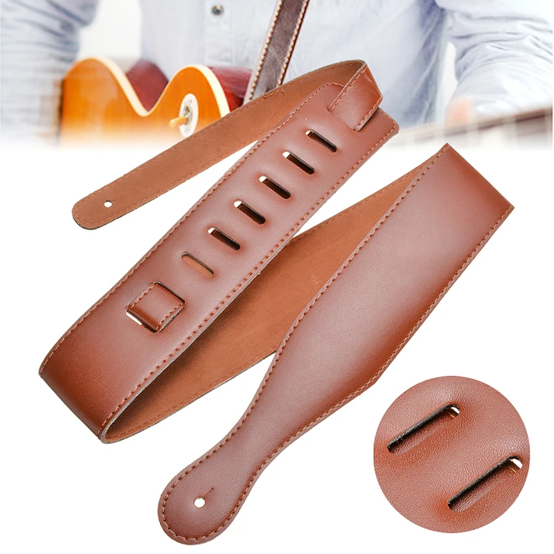 

Новинка, 1 шт., Регулируемый мягкий наплечный ремень для электроакустической бас-гитары, мягкий, толстый, кожаный ремень для гитары