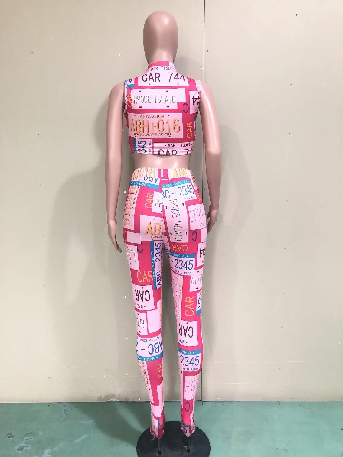 

Zoctuo Two Piece Set Sexy 2020 Women Sets Summer Outfits 2 Pcs Fitness Letter Print Tops and Pants Suit Streetwear Tracksuits