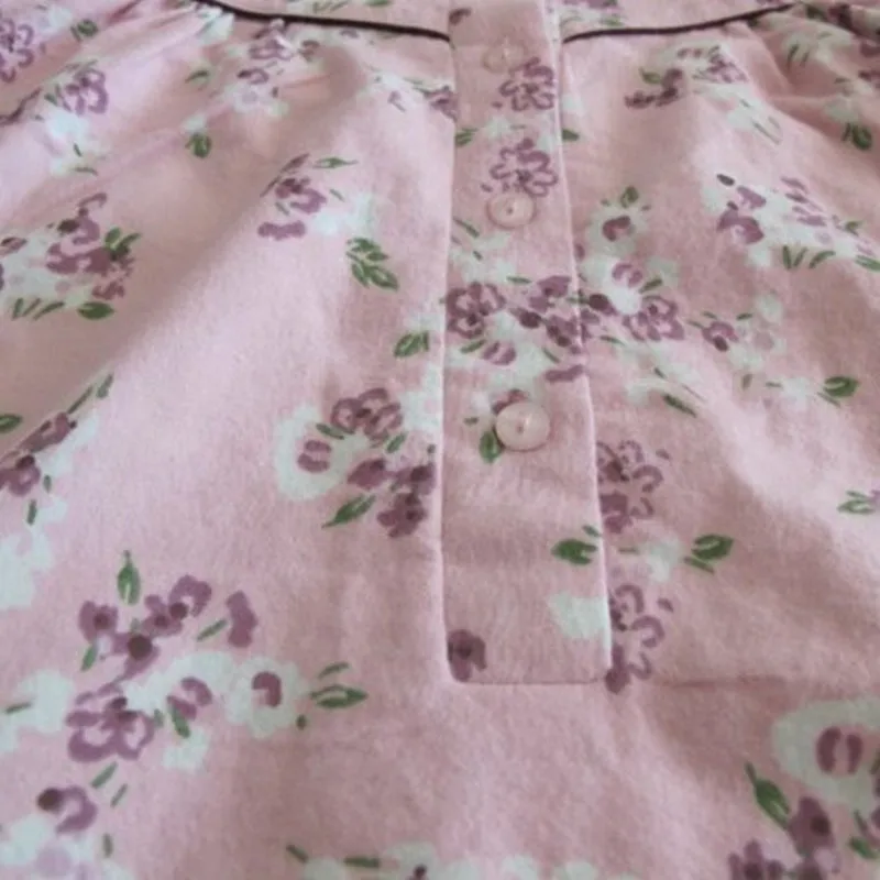 Ladies Long Dress Women's Nightdress Extra-long Pink Cotton 100% Nightgown Loose Fashion Print Robes