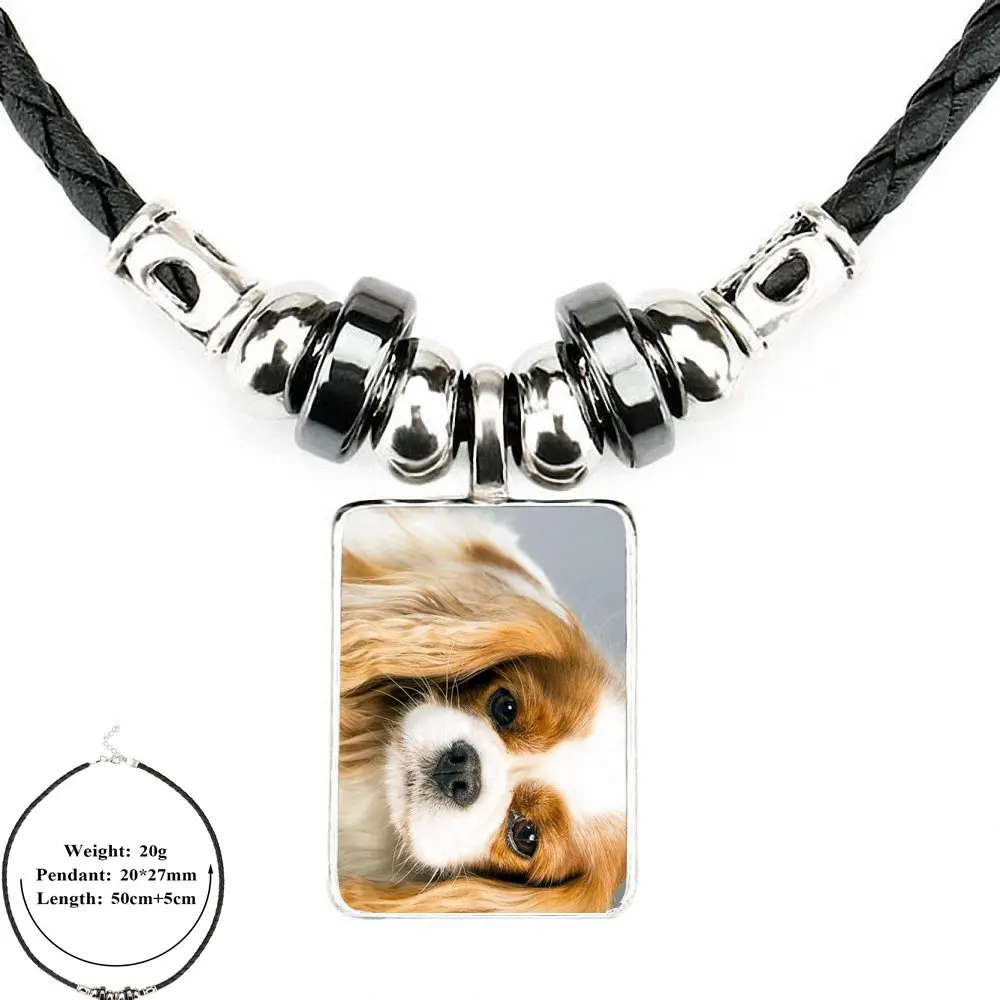 Ей глазурь для женщин подарок ожерелье с подвеской в виде собаки кавалера Кинг