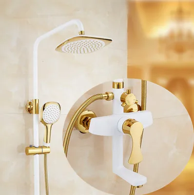 2 стиля ретро роскошная ванна для душа античный набор белый и золотой смеситель 8