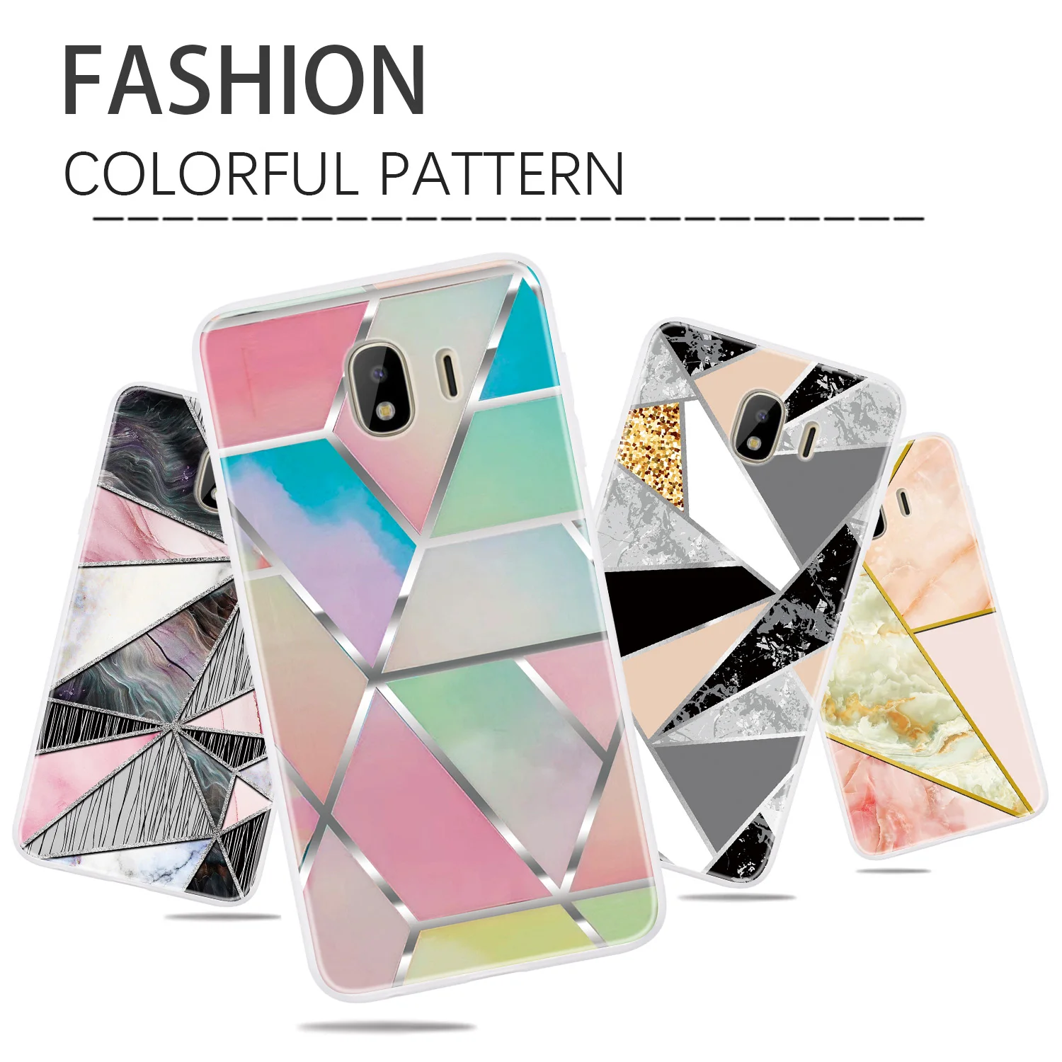 Треугольные мягкие чехлы из ТПУ для Samsung J4 Plus мягкий силиконовый чехол Galaxy coque + Prime