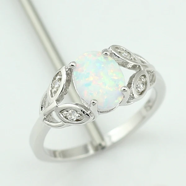 

Hot Sale White Fire Opal Fashion Jewelry Silver Plated Ring OR819