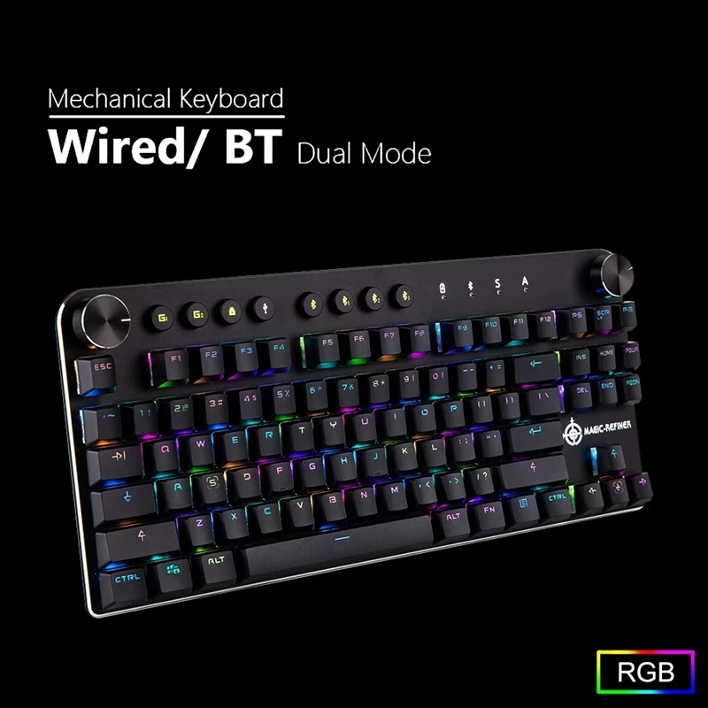 Механическая игровая клавиатура MAGIC-REFINER MK11 проводная USB и беспроводная BT 3 0 RGB