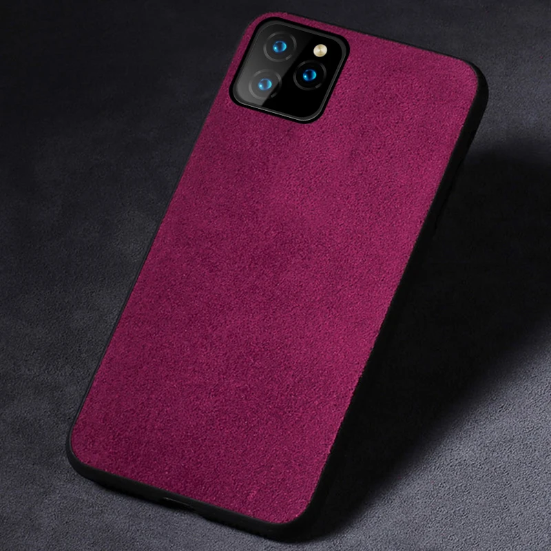 Розово-красный Чехол из натуральной кожи для iphone 11 pro max, оригинальная Противоударная задняя крышка, чехол для iphone 11, чехол xr xs max 7 8 plus, fundas - Цвет: Розово-красный