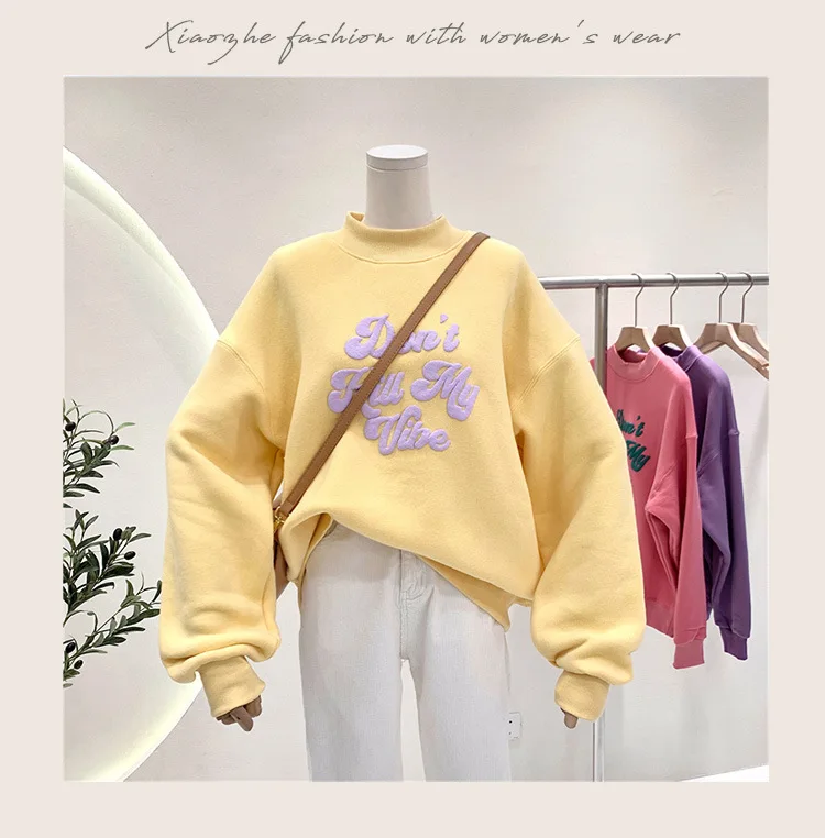 

2021 new autumn and winter ladies pullover sweatshirt women long sleeve pullover top women Harajuku hoodie crewneck sweatshirt
