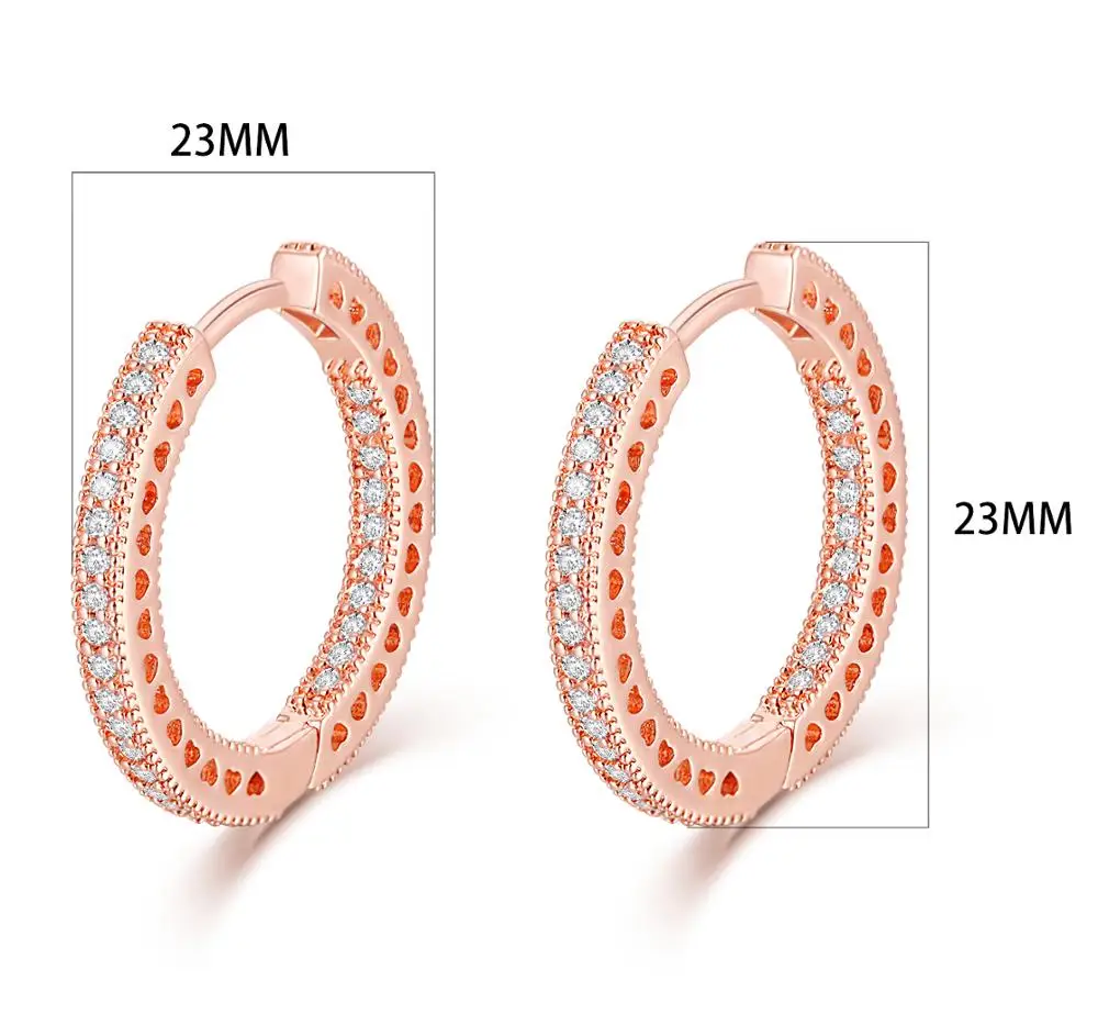 Ювелирные изделия из розового золота серьги кольца в форме сердца с