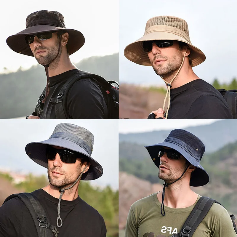 

Унисекс Панама легкая быстросохнущая Складная Солнцезащитная уличная Рыбацкая Кепка с подбородком