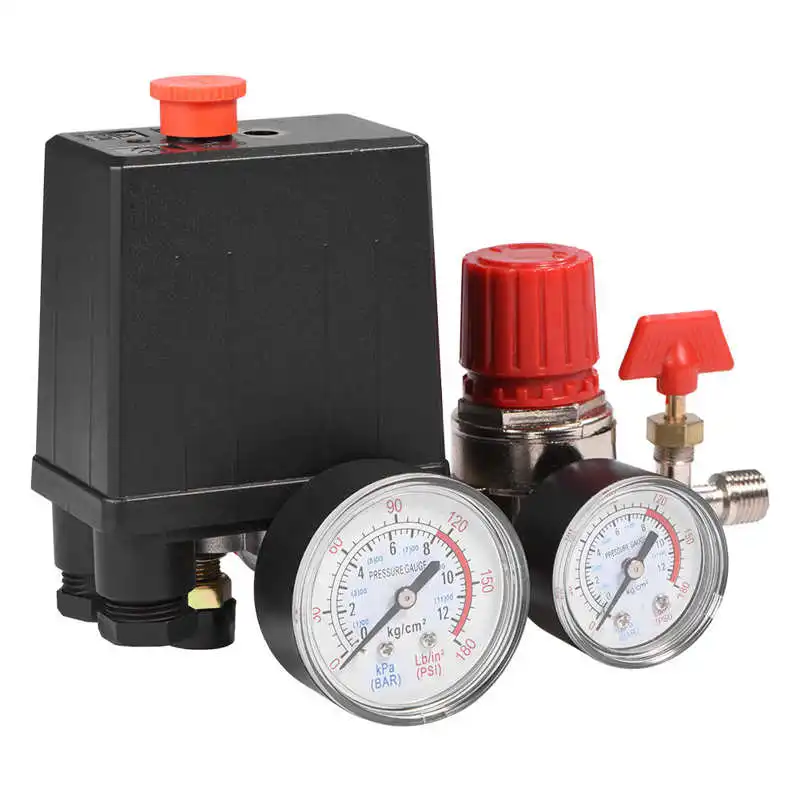 Small Air Pressure Switch Control Valve Air Pressure Regulator with Gauges Pneumatic Parts Fittings