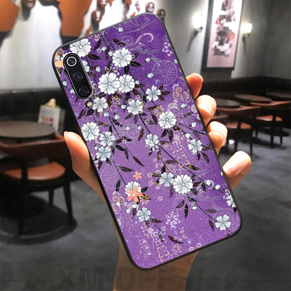 Черный мягкий чехол BaweiTE с цветочным узором для телефона Xiaomi 8 9 se 5X Redmi 6pro 6A 4X 7 5plus