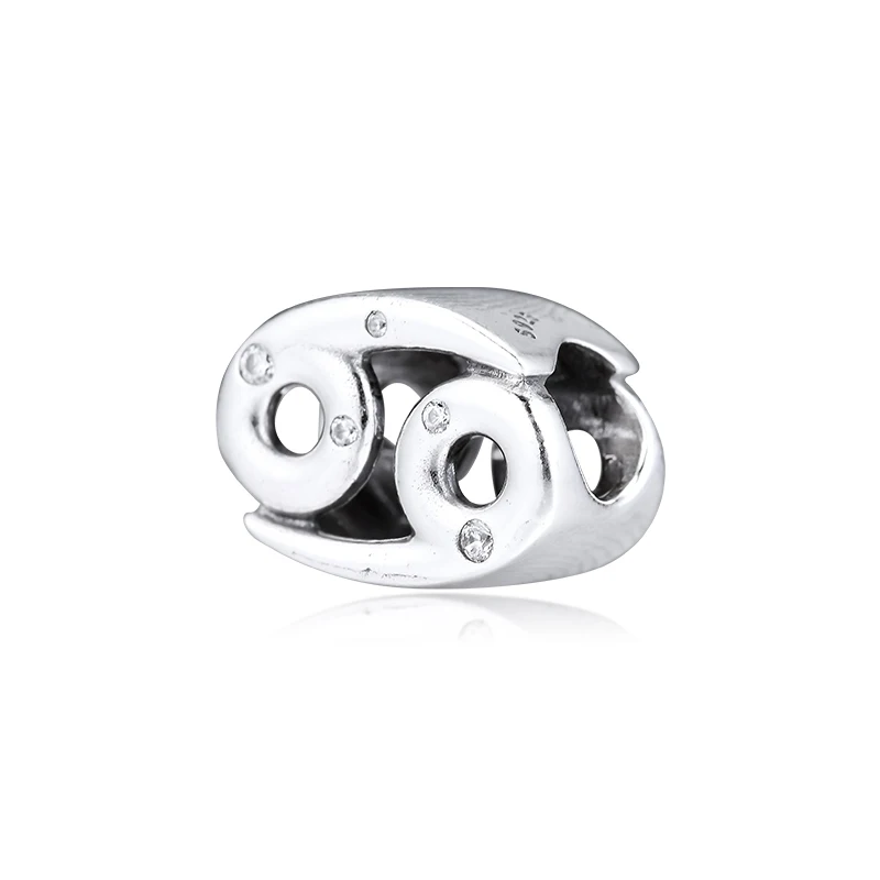 

CKK Silver 925 Jewelry Sparkling Cancer Zodiac Charm Fits Original Bracelets Sterling Silver Beads