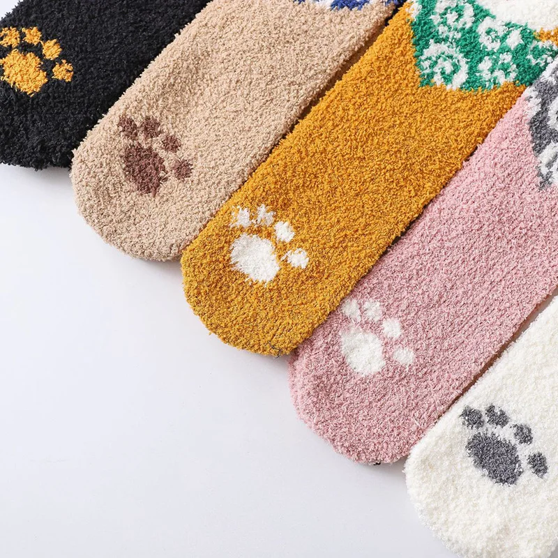 

2020 1Pair Women's Autumn Winter Thickening Animal Coral Velvet Warm Tube Socks Support Wholesale And Dropshipping