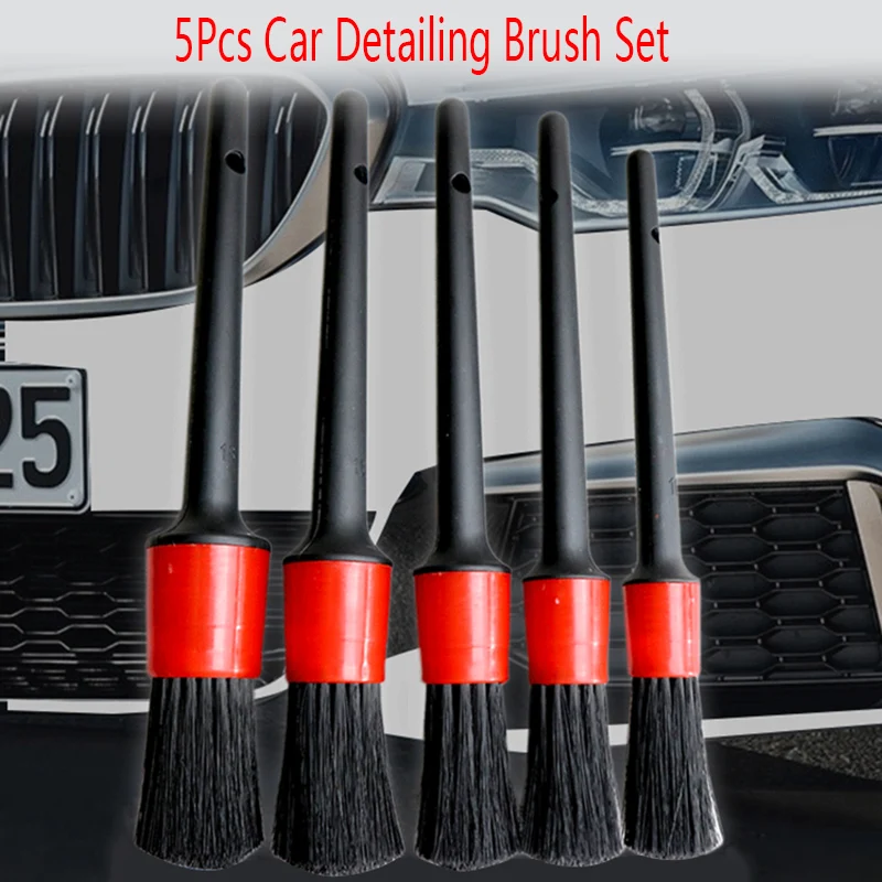 

5pcs Car Detailing Brush Auto Cleaning Car Cleaning Detailing Set Dashboard Air Outlet Clean Brush Tools Car Wash Accessories