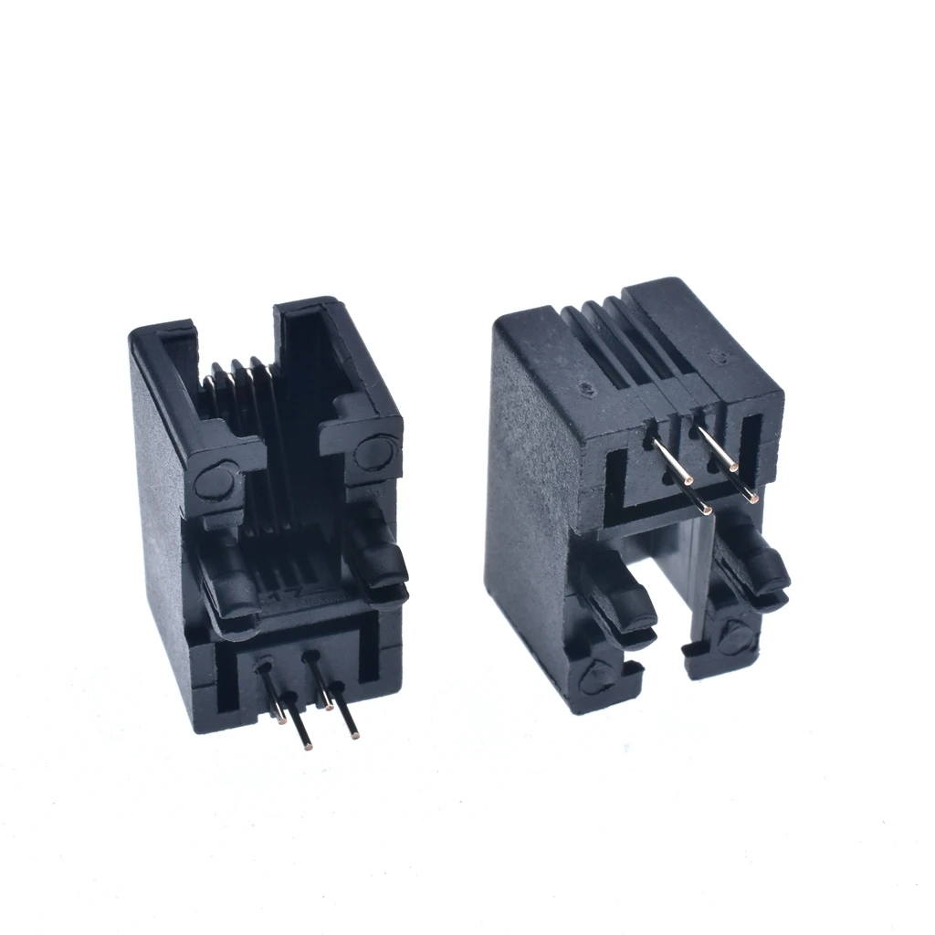 100 шт./лот RJ11 95001-4P4C 4P4 RJ10 розетка для телефона черная телефонная 4P4C Горячая новинка