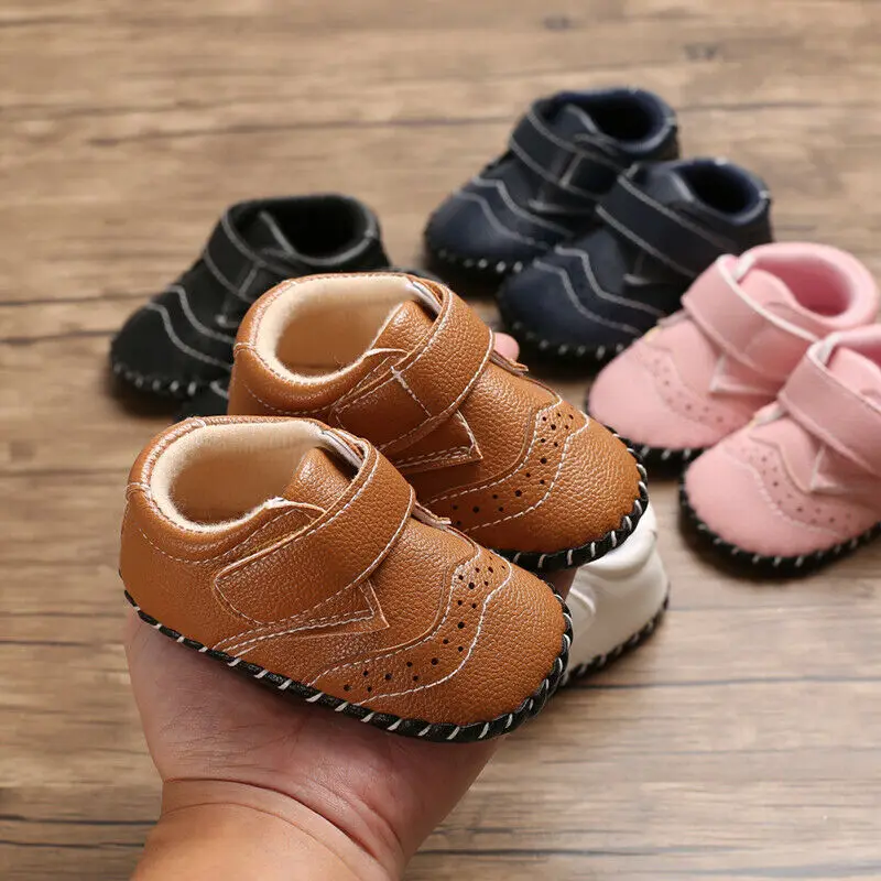 New Infant Baby Boy Girl Soft Sole Crib Newborn Anti Slip Leather Toddler Shoes |