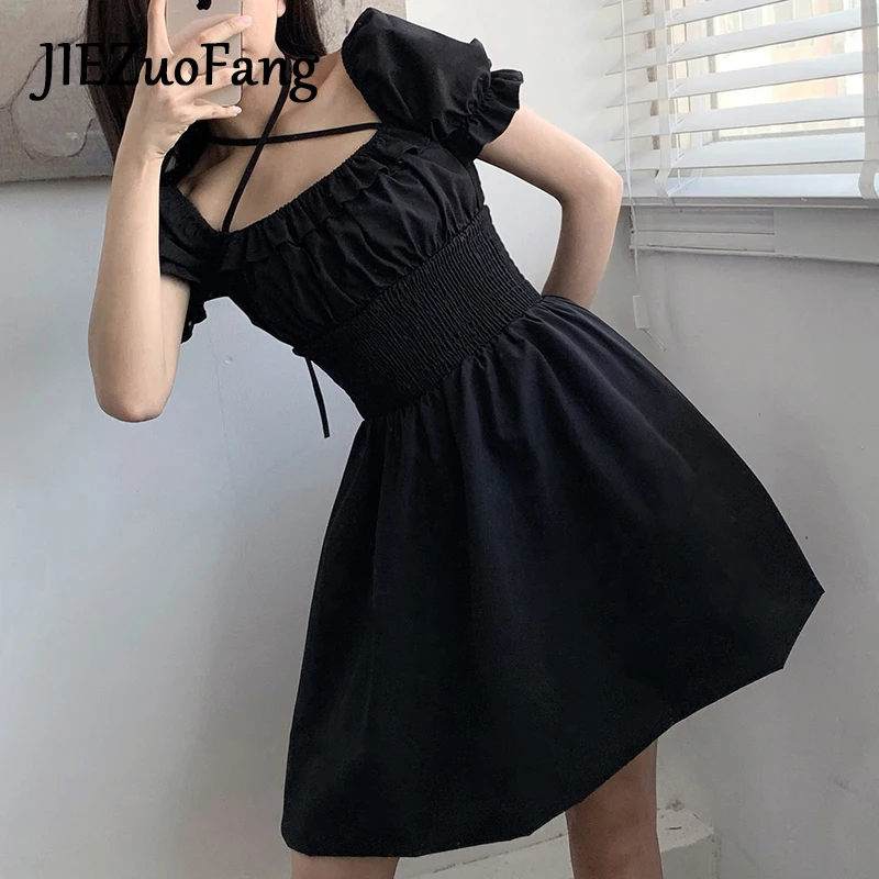 Женское классическое платье JIEZuoFang черное повседневное в готическом стиле с