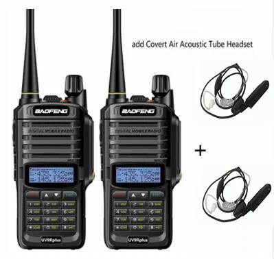 add Air Tube Headset 2 шт. большой диапазон baofeng uv-9r плюс Водонепроницаемая рация с любительским cb радио Автомобильная радиостанция vhf uhf Удобная - Цвет: add Air Tube Headset