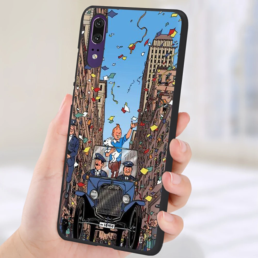 The Adventures of Tintin New Fun Soft Silicone phone case for Huawei P8 P9 P10 P20 P30 Lite Mini Pro P Smart Z Plus