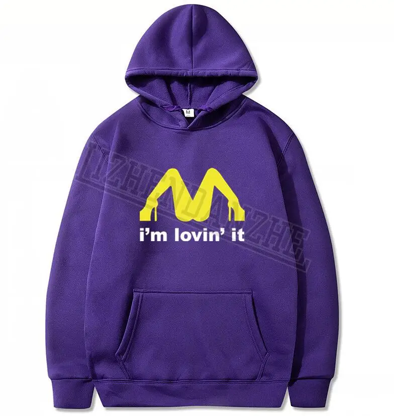 Черные мужские толстовки Homme весна осень триколор I'm Loving It Inapropriate Offensive Sex