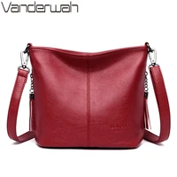 ladies hand crossbody bags for women 2020 luxury purses and handbags women leather tassels shoulder bags designer bucket sac