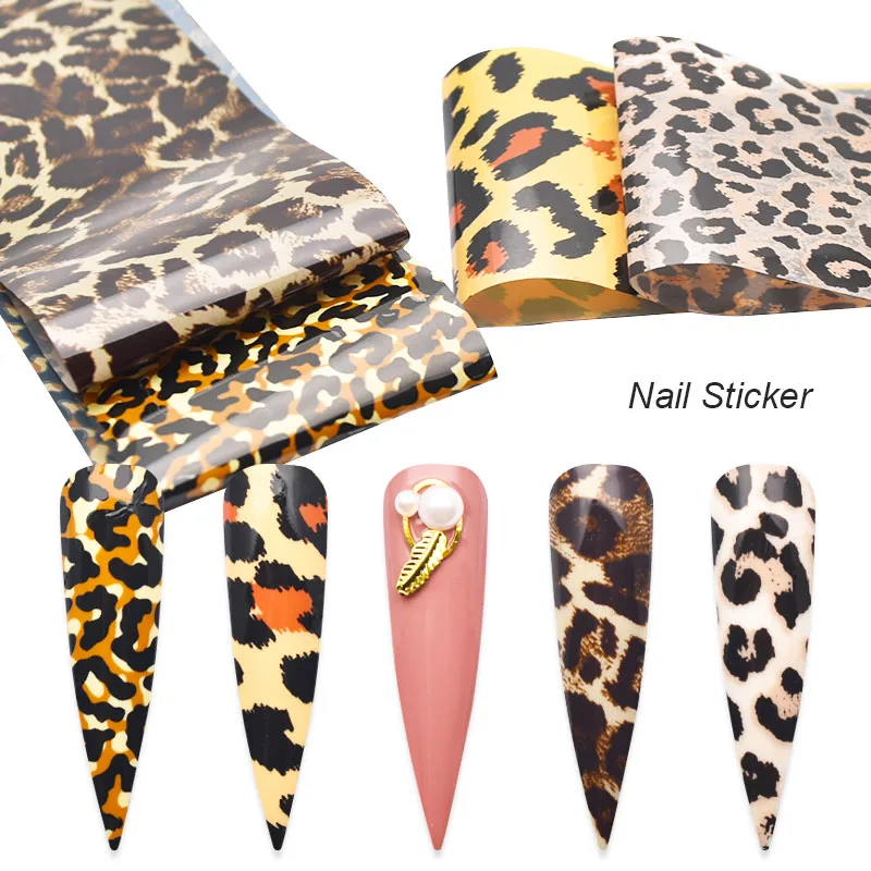 4 шт. леопардовые наклейки на ногти фольги звездное небо обертывания переводные