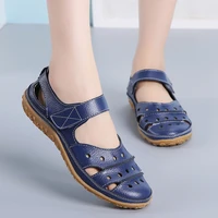 women shoes beach sandals retro gladiator shoes woman fretwork plus size high quality leather summer sandals ladies casual flats