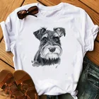 SchnauzerSeymourЙоркширский терьерЧихуахуаРетриверПомеранскийсобака, винтажный портрет, принт, женская летняя футболка
