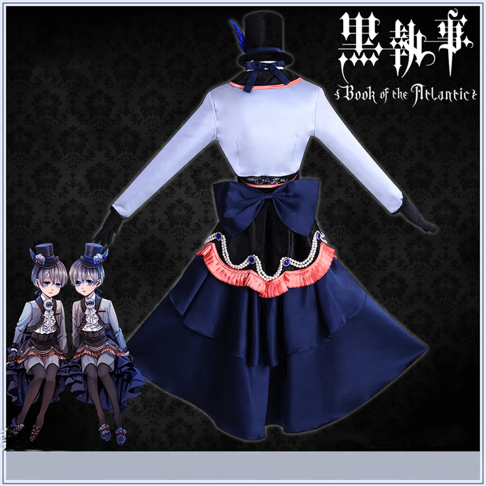 VEVEFHUANG Черный Дворецкий Ciel Phantomhive костюм для косплея Близнецы Готическая Униформа