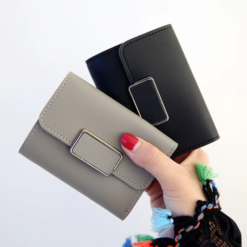

New Money Small Wallet Women Casual Solid Wallet Fashion Female Short Mini All-match Korean Students Small Wallet Simple Square