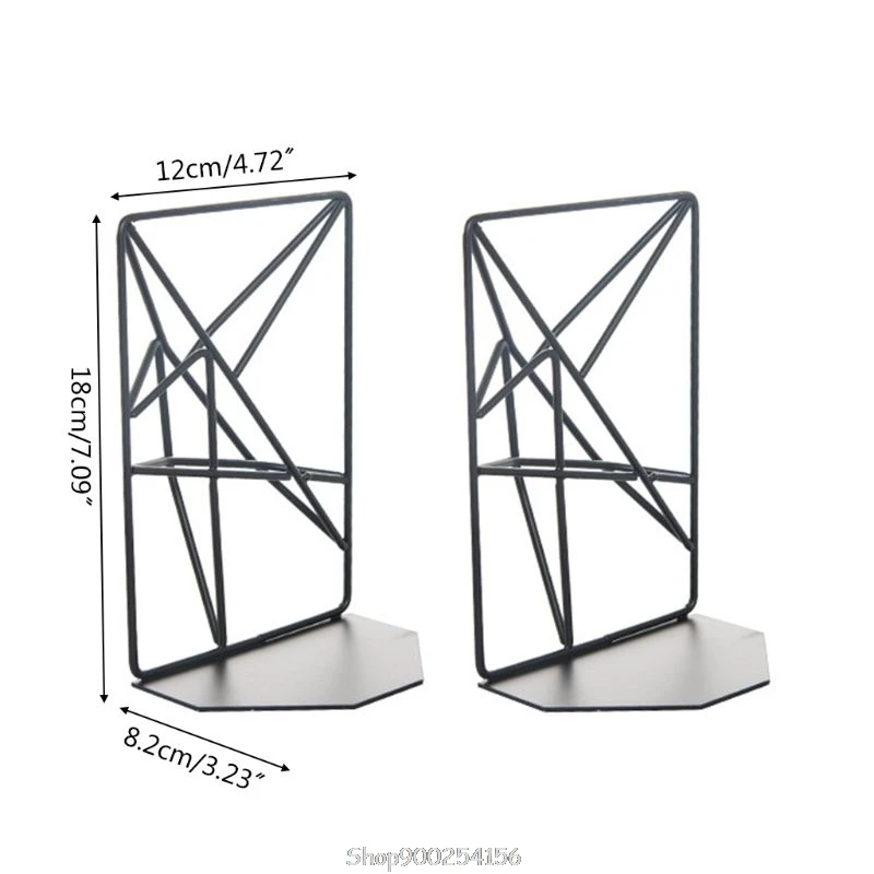 

1 Pair Metal Iron Bookends Reading Book Support Desktop Office Document Magazine Organizer Stand Shelf N04 20 Dropship