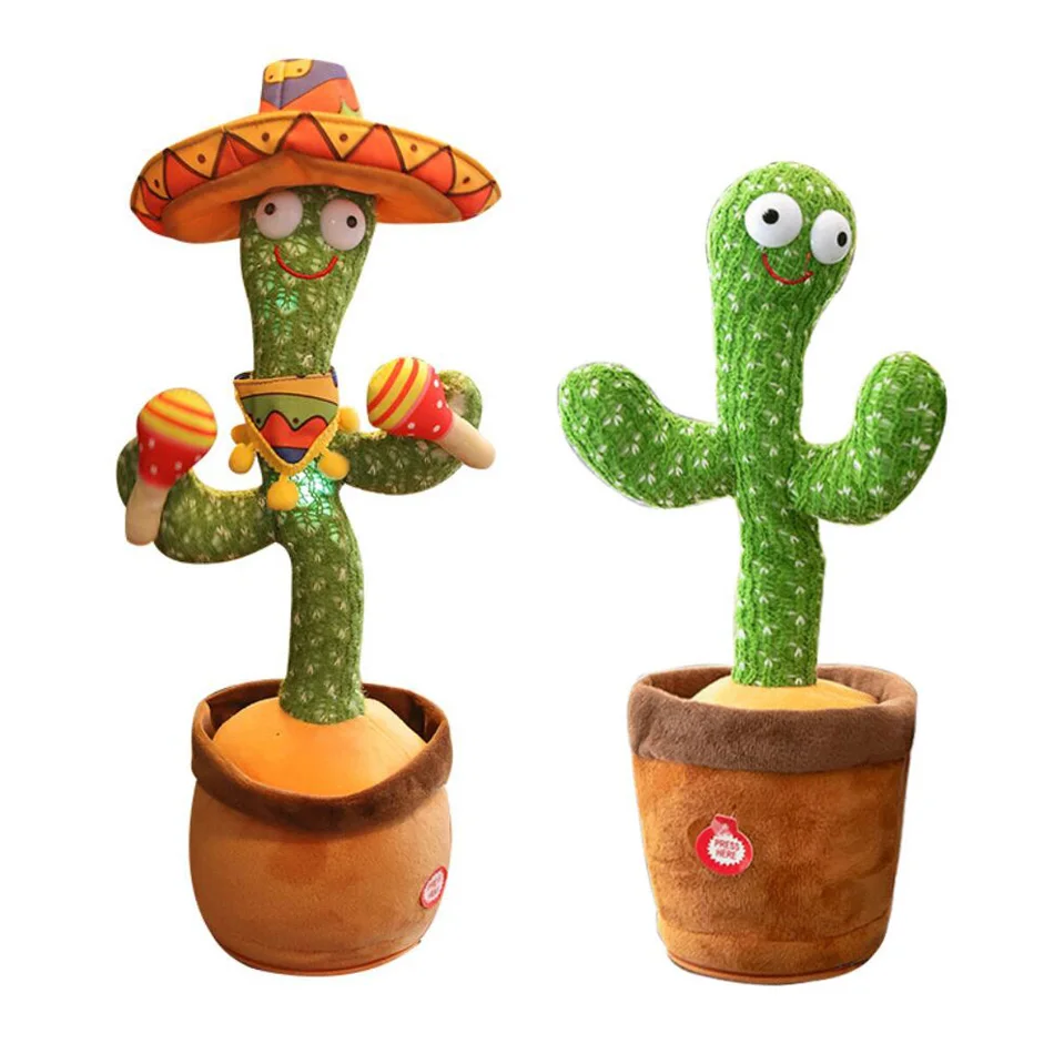 

32cm Cactus Plush Toy Electric Singing Dancing And Twisting Cactus Luminous Recording Learning To Speak Twisting Plush Toy