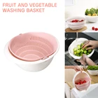 Портативная Съемная двухслойная полая корзина для очистки фруктов и овощей сливная корзина для мытья риса Прямая поставка кухонные инструменты