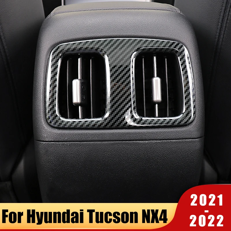 

For Hyundai Tucson NX4 Hybrid 2021 2022 Accessories Car Rear Armrest Box Air Conditioning Outlet Vent Cover Trim Frame Sticker