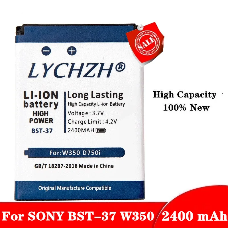 Оригинальный аккумулятор для Sony Ericsson W800i W810i K600 K610i D750i K200i K220i T280i W700 V600 K750C W710C 2400 мАч