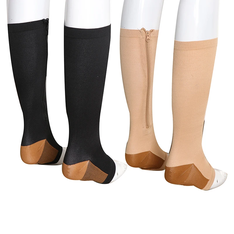 

Unisex Open Toe Compression Zip Sox Socks Knee Stockings Zipper Leg Support Health Care Tools Accessories
