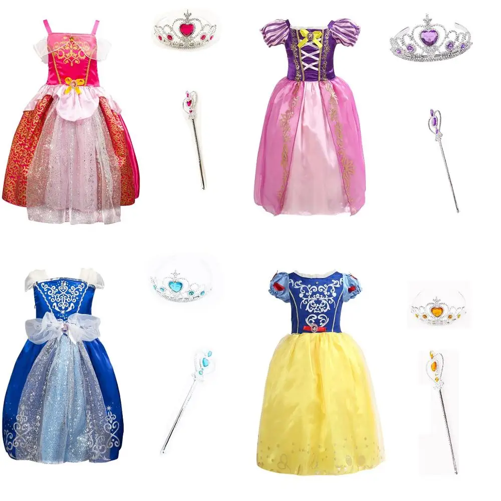 Платье для девочек Рождественское аниме Холодное сердце Карнавальный костюм